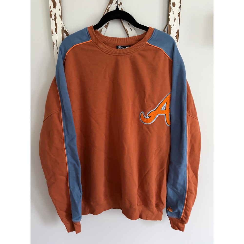 New Era Atlanta Braves MLB Color Pack crewneck sweatshirt rust orange blue sz L